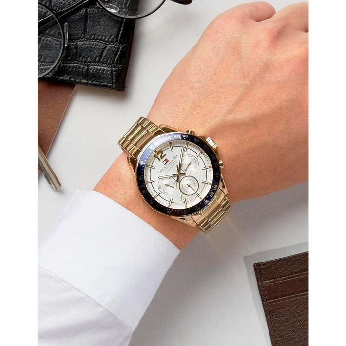 Tommy Hilfiger Homme Multi-Cadrans Quartz Montre avec Bracelet en Acier Inoxydable 1791121 – Image 5
