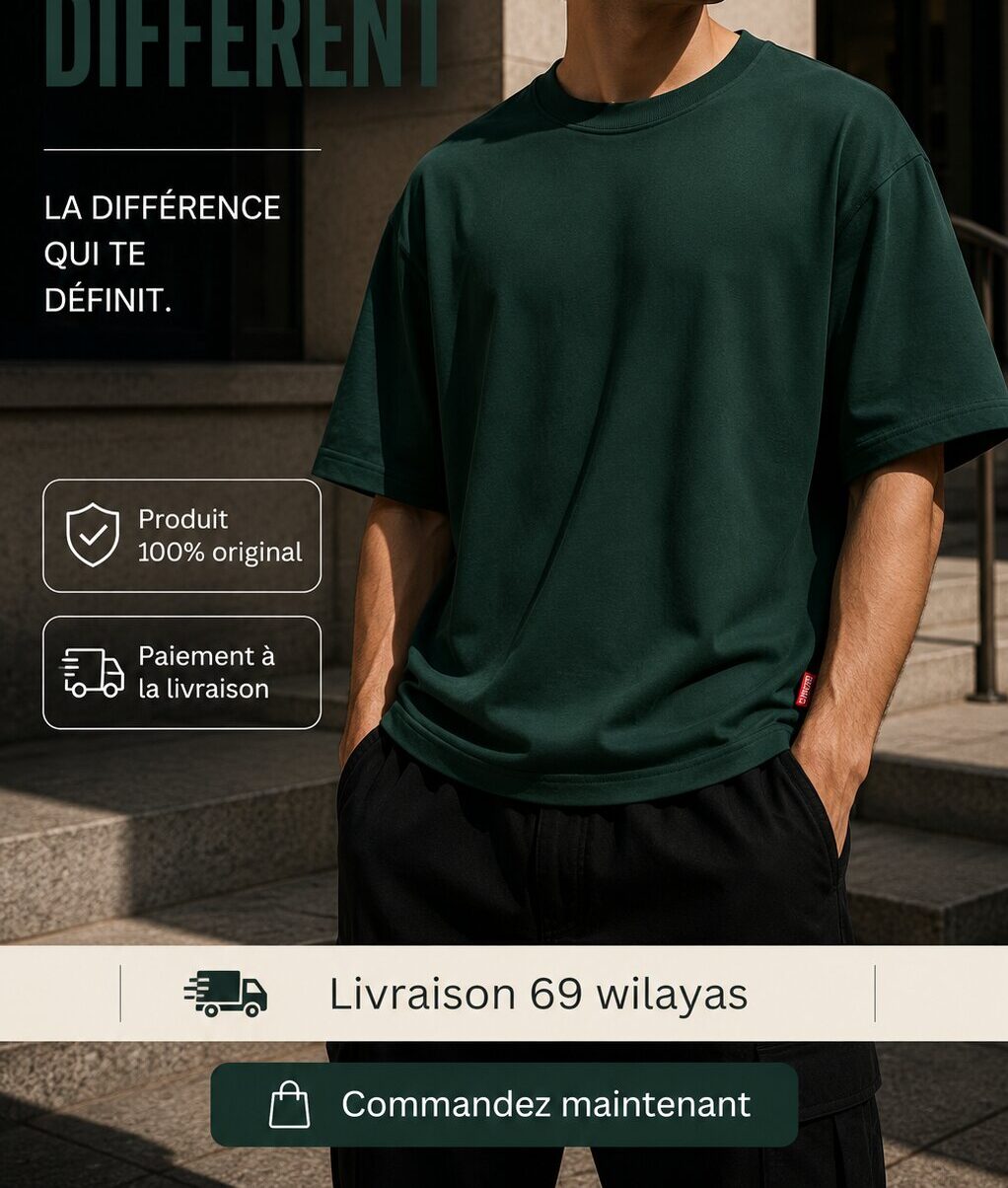 Départ Homme T-shirt Oversize Vert